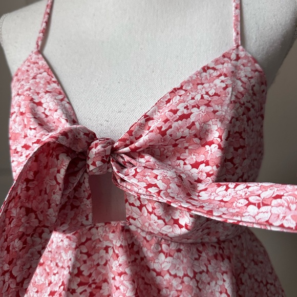 Floral Tie-Front Peplum Cami - Picture 3 of 7